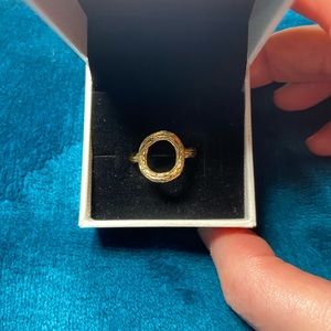 Textured 14K gold circle ring